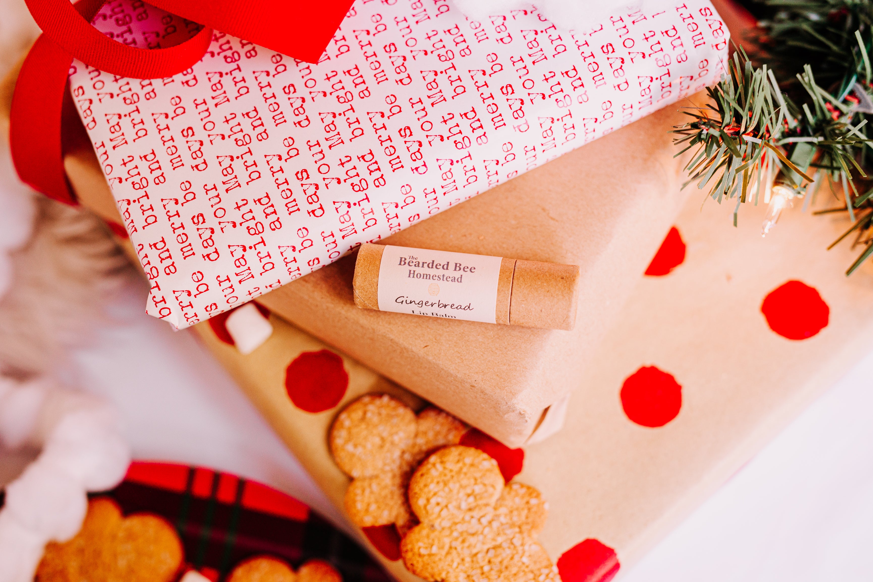 Pink Gingerbread Christmas Gift Wrap